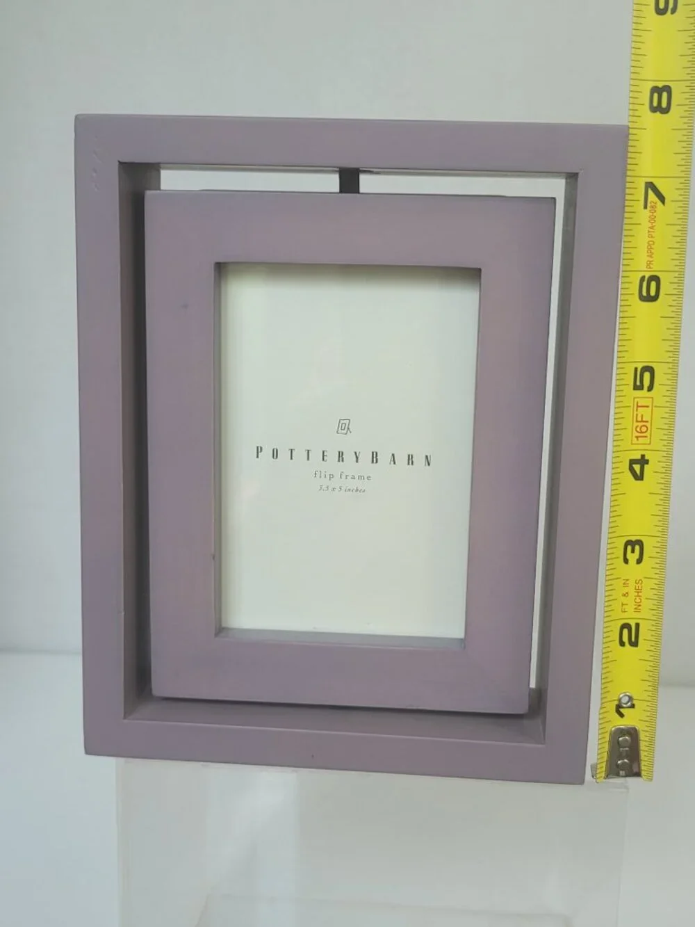 Pottery Barn Lavender Wood Flip Swivel Double Sided Picture Frame 3.5